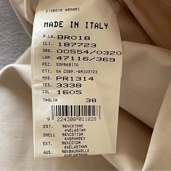 Giorgio Armani Cream Trench Coat - Picture 5 of 16